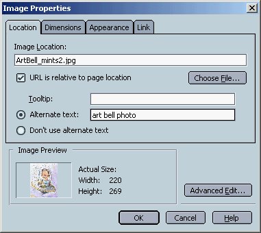 image properties screen capture